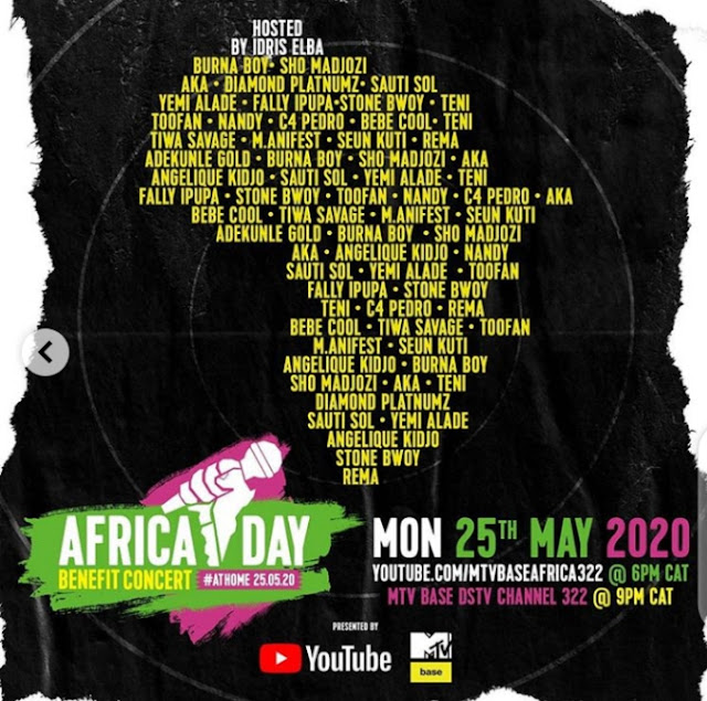 Screenshot_20200522-230821_1590185470966 Actor Idris Elba to feature Burna Boy, Tiwa Savage, other African musicians on virtual Africa Day Benefit Concert